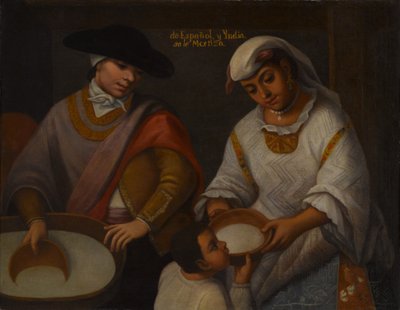From Spanish and Indian, Mestizo by Mexican School